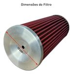 FILTRO AR ESPORTIVO INBOX LAND ROVER DISCOVERY I 2.5 DIESEL 137CV 1989 EM DIANTE E SIMILARES VERMELHO-062