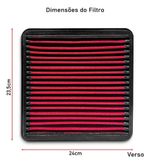 FILTRO AR ESPORTIVO INBOX MITSUBISHI L200 TRITON 2.4 HLS 2013 EM DIANTE E SIMILARES VERMELHO-062