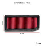 FILTRO AR ESPORTIVO INBOX RENAULT CAPTUR 1.6 16V ZEN 120CV 2017 EM DIANTE E SIMILARES VERMELHO-062