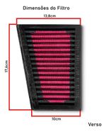 FILTRO AR ESPORTIVO INBOX RENAULT CLIO 1.6 16V 1998 EM DIANTE E SIMILARES VERMELHO-062