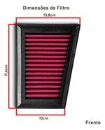 FILTRO AR ESPORTIVO INBOX RENAULT CLIO 1.6 16V 1998 EM DIANTE E SIMILARES VERMELHO-062