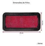 FILTRO AR ESPORTIVO INBOX TOYOTA COROLLA 1.6 XEI E SIMILARES VERMELHO-062