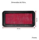 FILTRO AR ESPORTIVO INBOX TOYOTA COROLLA 1.6 XEI E SIMILARES VERMELHO-062