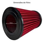 FILTRO AR ESPORTIVO INBOX TOYOTA HILUX 2.8 8V DIESEL CS 77CV 1997 EM DIANTE E SIMILARES VERMELHO-062