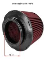 FILTRO AR ESPORTIVO INBOX TOYOTA HILUX 3.0 2001 ATÉ 2015 E SIMILARES VERMELHO-062
