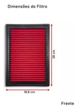 FILTRO AR ESPORTIVO INBOX VW GOL 1.0 16V POWER 2000 ATÉ 2005 E SIMILARES VERMELHO-062