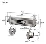 INTERCOOLER ALUMÍNIO STREET ENTRADA/SAÍDA 2´1/2 710X160X63,5MM-048