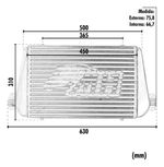 Intercooler Racing 3pol  Médio - Core 4pol    - Metal Horse