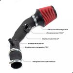 KIT INTAKE GM CRUZE 1.4 TURBO 2017 EM DIANTE COM FILTRO VERMELHO-057