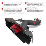 KIT INTAKE RENAULT SANDERO RS 2.0 MOTOR F4R COM FILTRO VERMELHO-057