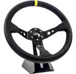 VOLANTE DAKAR COURO PRETO TARJA AMARELA-041