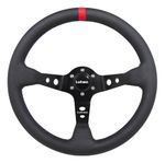 VOLANTE DAKAR COURO PRETO TARJA VERMELHA-041