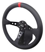 VOLANTE DAKAR COURO PRETO TARJA VERMELHA-041