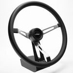 VOLANTE HEMI S COURO PRETO HASTE POLIDA-041