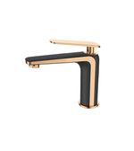 Misturador Monocomando Bica Baixa Black/Rose Gold