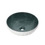 Cuba de Apoio Redonda Verde Stone Texturizado/Branco 395X120MM