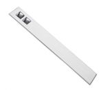 Puxador Forli 95MM - Inox Polido c/ Couro Branco