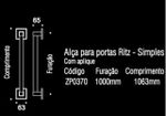 Puxador Ritz Com Aplique Simples 1000MM - Inox Polido c/ Cromo
