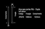 Puxador Ritz Sem Aplique Duplo 1000MM - Branco