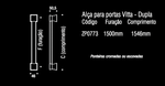 Puxador Vitta Duplo 1500MM - Inox Polido