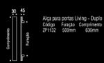 Puxador Duplo Living 500MM - Dourado Matte