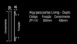 Puxador Duplo Living 300MM - Branco