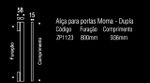 Puxador Duplo Moma Diamond 800MM - Inox Polido