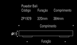 Puxador Bali 320MM C/ Couro Marrom - Cromado