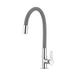 Torneira Mesa 1177 G27 Loren Flex 1/4 de volta Bica Flexível  Gray c/ Cromado