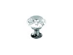 Puxador Tulipa 30MM Cristal Vidro Cromado
