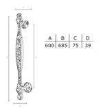 Puxador Duplo DF988 600MM - Antique
