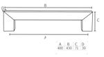 Puxador Duplo DF904 400MM - Inox Polido