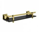 Porta Shampoo Inox Vidro Preto Linha Gold