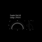 Puxador Shell 48MM  - Dourado Matte