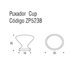 Puxador Cup - Rose Escovado