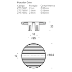 Puxador Coin M - Dourado Matte