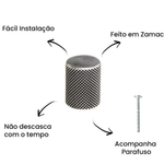 Puxador Bali Granado Ponto - Níquel Velho