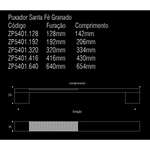 Puxador Santa Fe Granado 640MM - Cromado