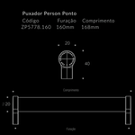 Puxador Person 160MM - Rose