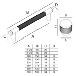 Puxador Alça Zigrinato IL1580 400MM - Dourado Matte