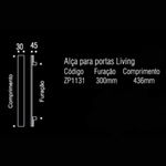 Puxador Living Simples 300MM - Gold