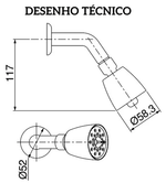 Ducha Fria 7000 F16 Fitt Preto C/ Cano 13cm