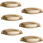 Kit 6 Puxadores Concha Colonial Retrô  - Dourado Matte