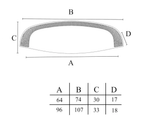 Puxador  Concha Vivaro 223 64MM - Escovado