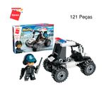 Bloco de Montar Carro Off-Road da Polícia Mine City Keepplay