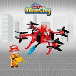 Bloco de Montar Drone Bombeiro Extintor de Incêndios Mine City Keepplay