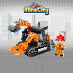 Bloco de Montar Escavadeira Mine City Keepplay