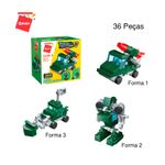 Bloco de Montar Set Trans Collector Militar e Transportes 3 em 1 Keepplay