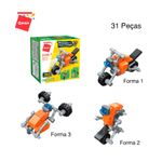 Bloco de Montar Motocicleta Trans Collector Militar e Transportes 3 em 1 Keepplay