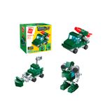Bloco de Montar Tanque Lançador Militar Trans Collector Militar e Transportes 3 em 1 Keepplay